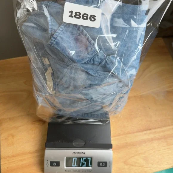 Soft SurroundingsWomens XL Cheetah Print Denim Shirt Button Down Roll Tab Sleeve - Picture 9 of 9